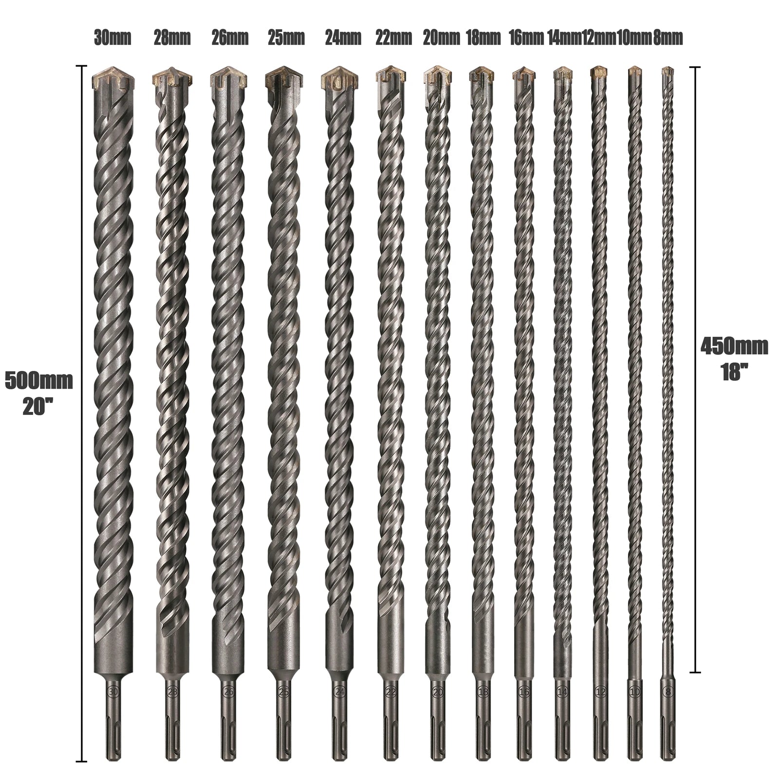 Extended Cross Electric Hammer Drill 110-500mm SDS Plus Through Wall Reinforced Concrete Hard Alloy Four Blade Impact Drill Bit