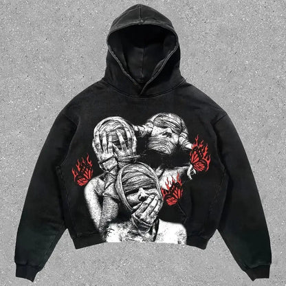Harajuku Hoodies Women Goth Streetwear Tops Gothic Grunge Couples Sweatshirt Drolandmiller Oversized Hoodie Y2k Clothes