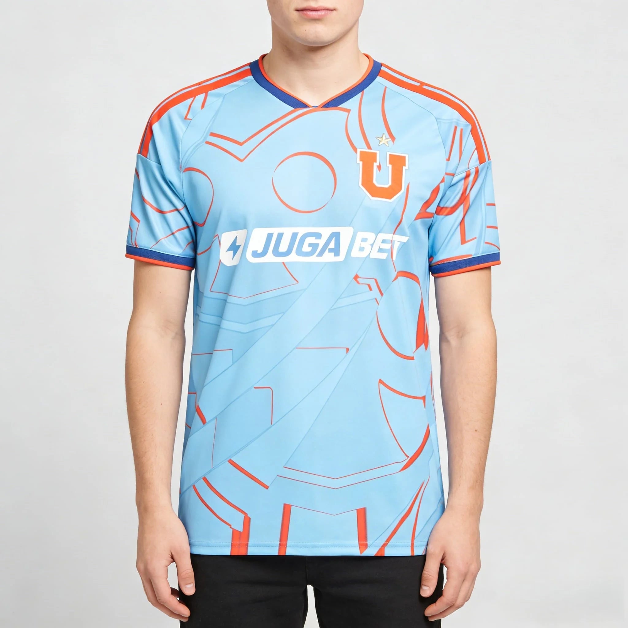 2026 New Jersey 3D Sports Universidad De Chile Special Edition Soccer Jersey – Blue Red Geometric Pattern Tees