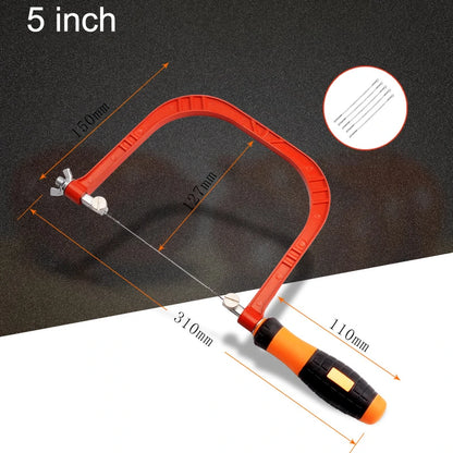 Adjustable Woodworking Saw Coping Saw With 5 Sawblade For Wood Bow DIY Tools Woodwork Wire Frame Saw Blade Cutting Hand Tool