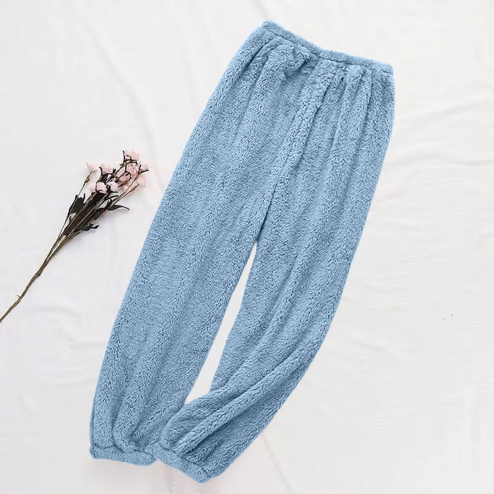 Pajamas Pants For Women Warm Winter Solid Color Sleepwear Pyjamas Plush Pants Women Nightwear Fashionable Home Wear
