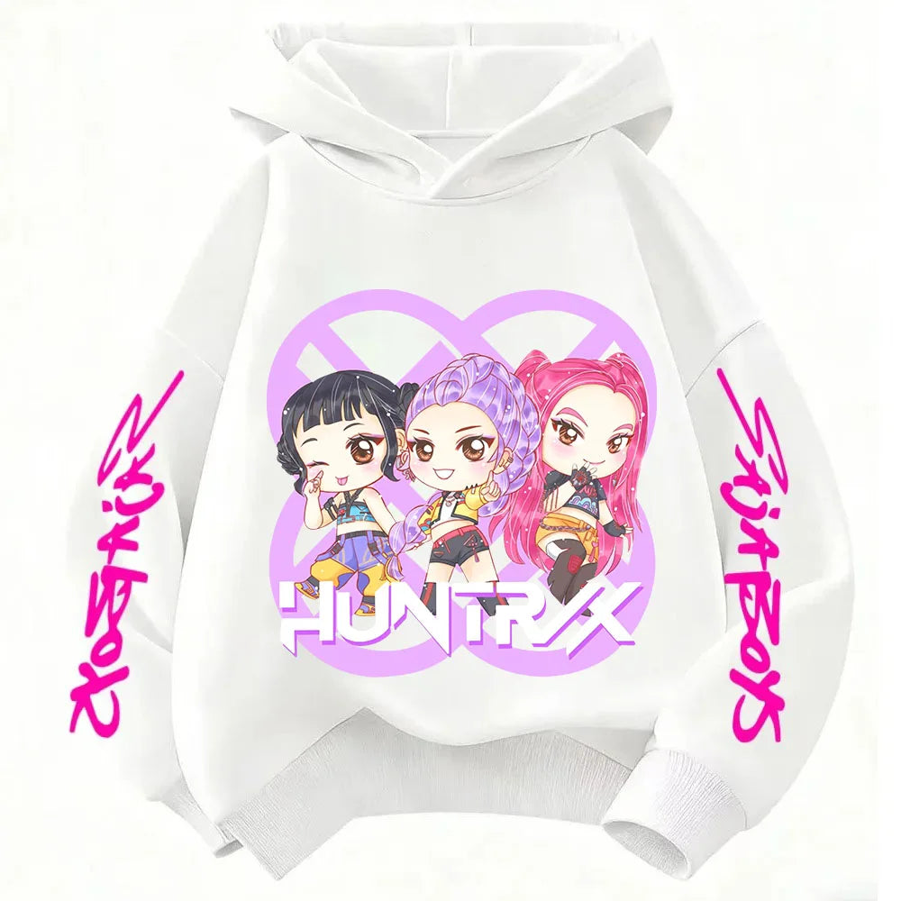 Hoodie for kids from the popular Korean K-pop series "Demon Hunter" 2026,for boys and girls,warm hooded clothing for winter/fall