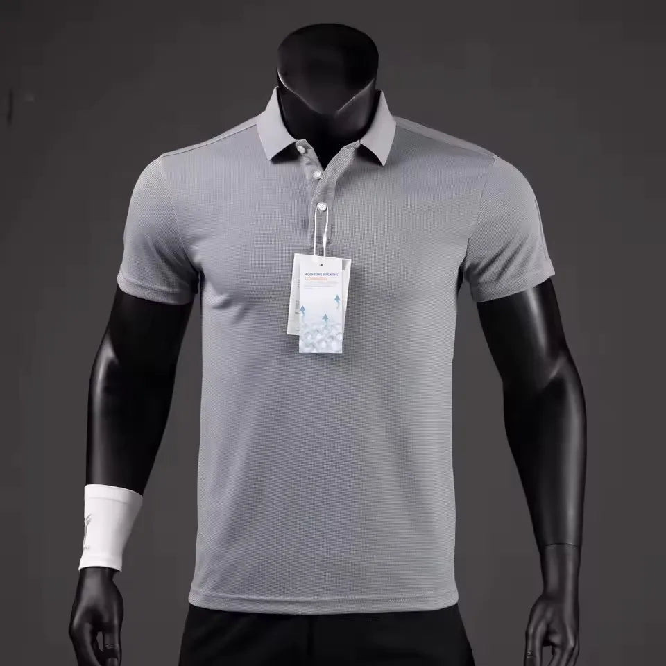 Polo Shirt Men Casual Solid Breathable Shirt Summer Sportswear Quick Dry Jerseys Tops Camisa Polo Shirts Reflective Strip Sleeve