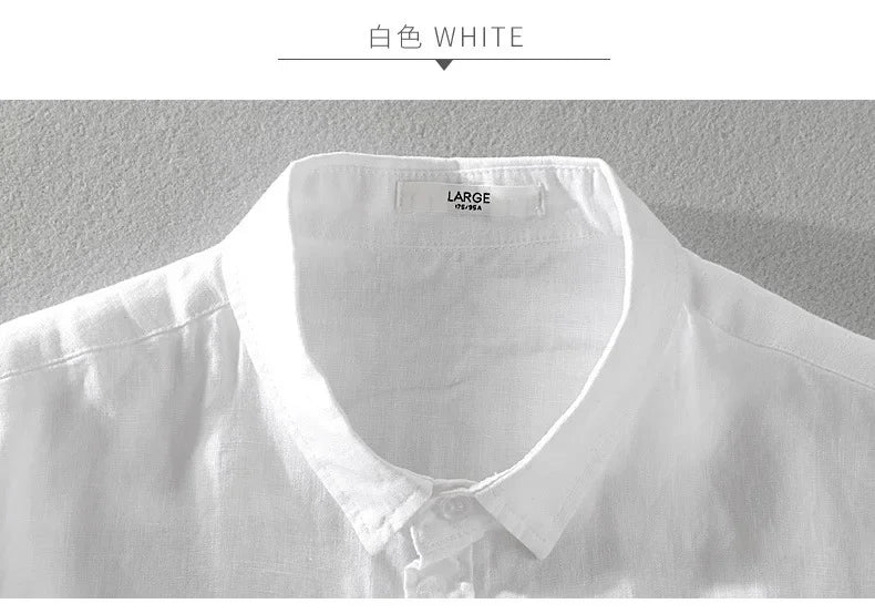 Pure Linen Short-sleeved Shirt Men&