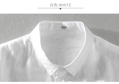 Pure Linen Short-sleeved Shirt Men&