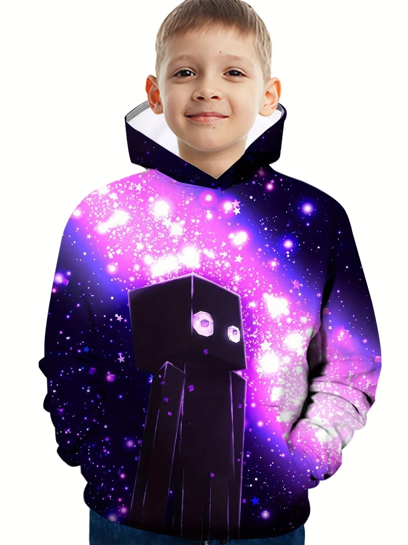 Kids Clothes Boy Hoodies Girl Clothes Long Sleeve Building Block Print Casual Kids Summer Autumn Clothes Top Children&