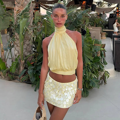 Tossy Fashion Sexy Backless Tanks Y2k Top For Women Lace-Up Sleeveless Summer 2026 New Cropped Top Female Solid Bandage Tops