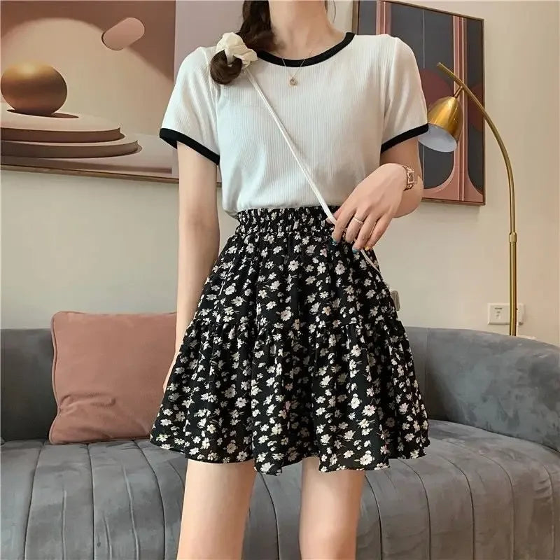 Short Mini Skirts For Women Korean Style Woman Skirt Chiffon Summer Offer Aesthetic Hot Harajuku Luxury Elegant Modest Stylish V