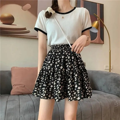 Short Mini Skirts For Women Korean Style Woman Skirt Chiffon Summer Offer Aesthetic Hot Harajuku Luxury Elegant Modest Stylish V
