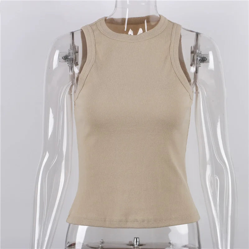 Tank Tops Women Yellow Casual Vest Sleeveless Camis Shoulder Women&