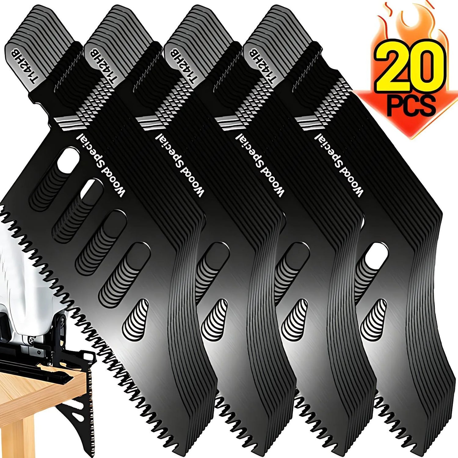 20/1PCS Jigsaw Blades Heavy Duty T-Shank Wood Aluminum Cutting Coarse Teeth Precision Tight Spaces Tools Replaceable Cut Tools