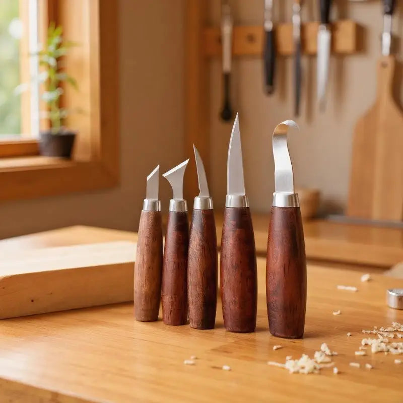 [E] 5pcs Tools For Wood Carving Chisel Woodworking Cutter Hand Tool Set Wood Carving Knife DIY Peeling Woodcarving