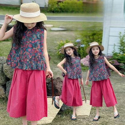 Kids Girl Clothes Summer Suits for Girls 12 14 Years Old Clothing Sets 4 7 Children 11 Korean Children&