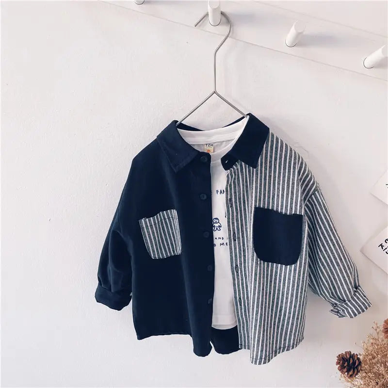 Kids Shirt Clothes Spring Thin Blouses Clothing Infant Boy Plaid Cotton Tops 1 2 3 4 Years Kids Long Sleeves Shirt