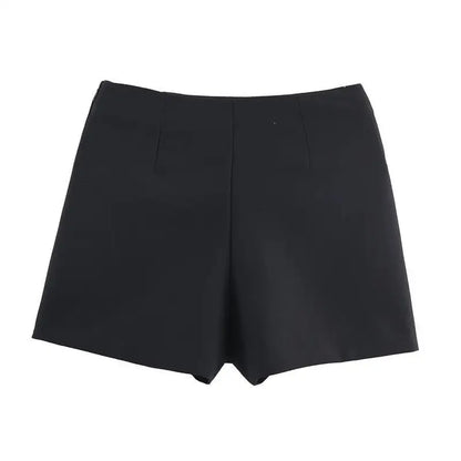 Asymmetrical Short Skirts for Women Spring Autumn Fashion Mini Solid Color Skirt Shorts American Daily Commute All-Match Skirts