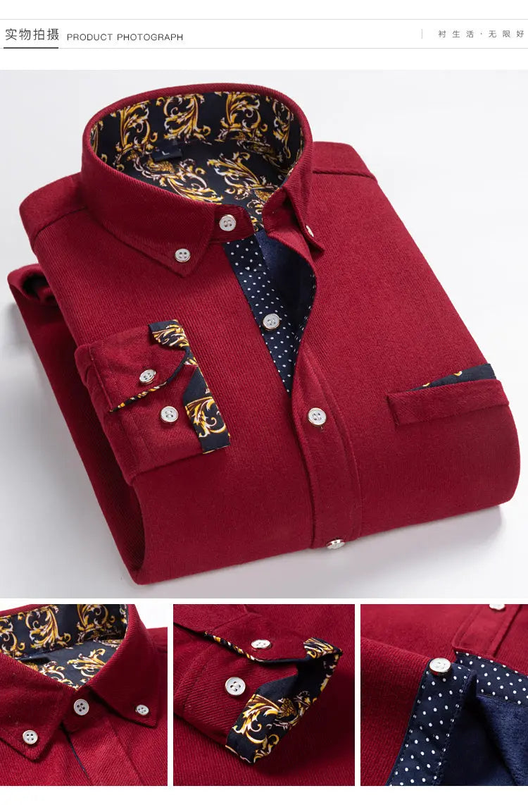 Mens Clothing Shirt For Men Long Sleeve Casual Shirt Winter Camisas Blouse Men&