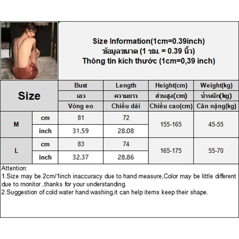 Sexy Pajamas Night Dress Women Sleepwear Deep V Suspender Nightdress Beauty Back Simulation Silk Nightgowns Thin Home Clothes