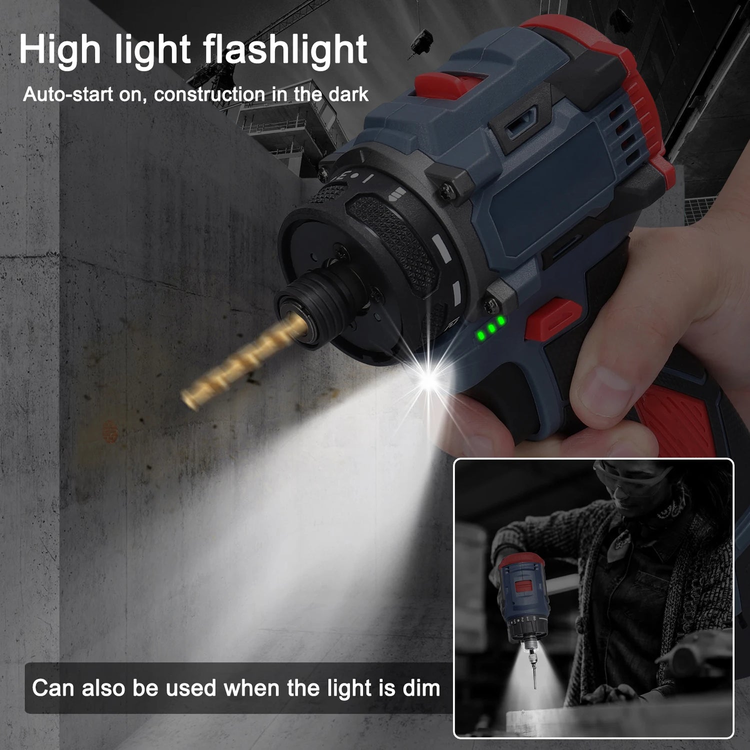 16.8V Multi-function Electric Screwdriver 45Nm  Brushless Motor Practical Screw Driver for Home Appliances Furniture Installatio