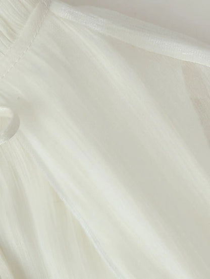 Women Elegant Ruffles Hem Beige Long Evening Dress Sleeveless Cloak Style Maxi Dresses