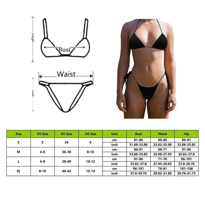 Beach Style Swimsuit for Women Sexy Halter Swimwear Solid Thong Female Bikini Set Bathing Suit Bikini Mujer Lingerie