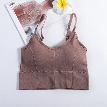 Backless Sportswear Woman Gym Sports Bra Seamless Womens Underwear Adjustable Shoulder Strap Inner Padded Yoga Vest Bralette