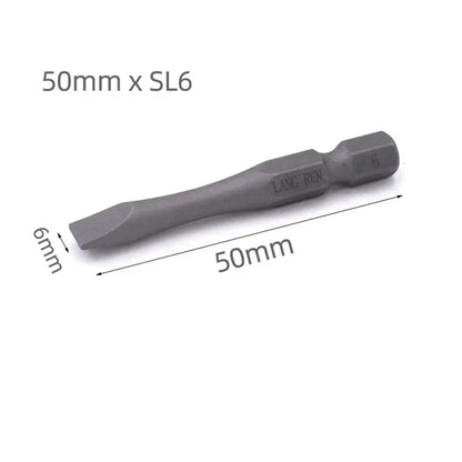 1pc 50mm Length 1/4Inch Hex Slotted Cross Screwdriver Bits PH1 PH2 PH3 SL3 SL4 SL5 SL6 Alloy Steel Electric Screw Drivers Tools