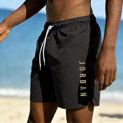Summer sunshine beach shorts, summer swimming, fitness, fast drying breathable shorts, drawstring tied beach shorts