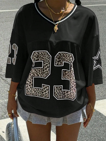 2025 New Sports Jersey Women Printed T-Shirt NO.23 Basketball Jerseys Streetwear Couple Same Style Oversized Men Woman Clothing
