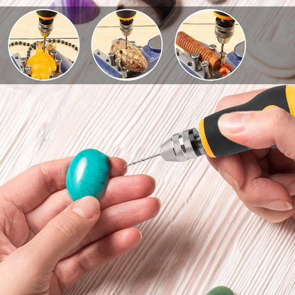 Hand Drill Set Woodworking Drilling Tools Mini Hand Drill Tool Portable Set Non-slip For Hobby DIY Jewelry Hand Essential tools