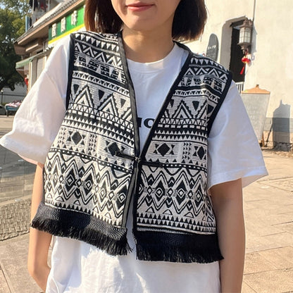 Vintage Floral Embroidery Printed Cardigan Vest Womens Elegant Sleeveless Tops Spring Summer Female Clothing Dropshipping