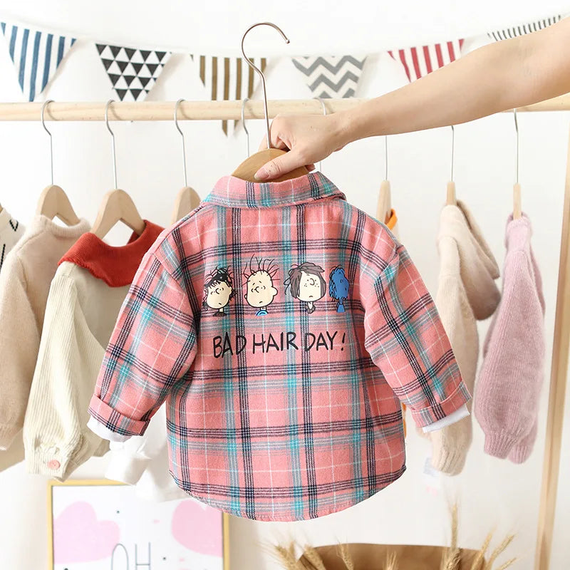 Kids Shirt Clothes Spring Thin Blouses Clothing Infant Boy Plaid Cotton Tops 1 2 3 4 Years Kids Long Sleeves Shirt