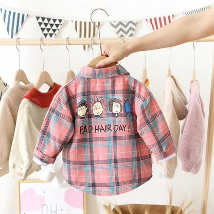 Kids Shirt Clothes Spring Thin Blouses Clothing Infant Boy Plaid Cotton Tops 1 2 3 4 Years Kids Long Sleeves Shirt
