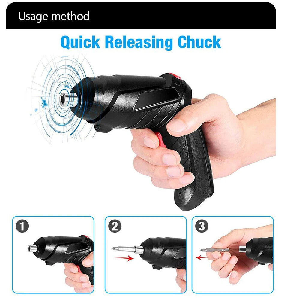 electric screw driver Mini Household Electric Drill Rotated Cordless Screwdriver  Power Tools Household Maintenance Repair