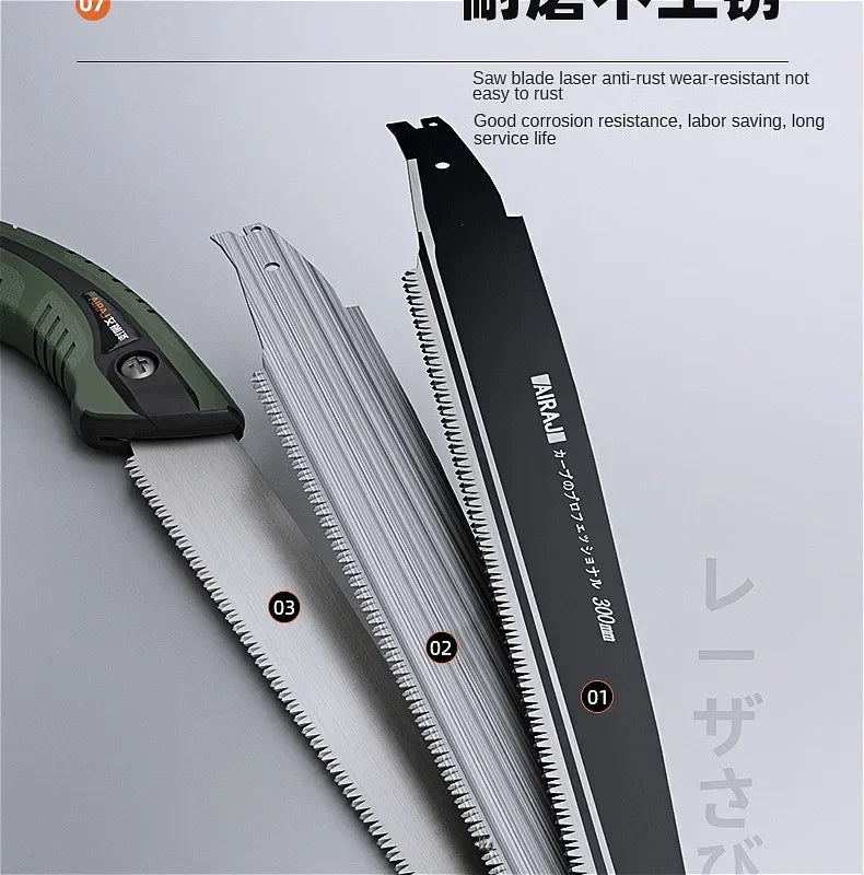 AIRAJ Hand Saw , Japanese Style Saw, Tree Sawing Tool , Garden Logging Tool , Woodworking Saw , Household Small Handheld Sharp