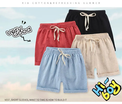 Short Pants Children Shorts for Boys Girls  Clothes Cotton Solid Breathable Summer  Casual Sports Beach Kids Shorts ElasticYoung
