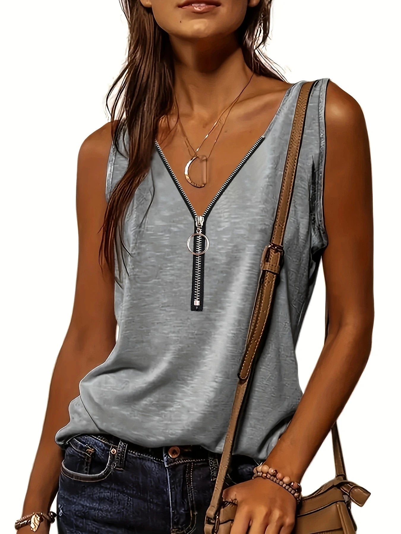 AB Women Fashion Zip-up Vest