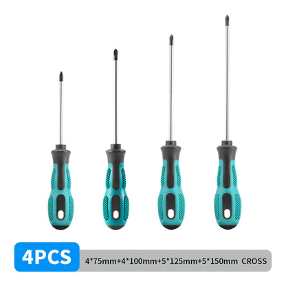 4PCS Multipurpose Handle Screwdrivers Set Electrician Insulated Security Repair Hand Tools  Cross/Straight Type Screw Driver