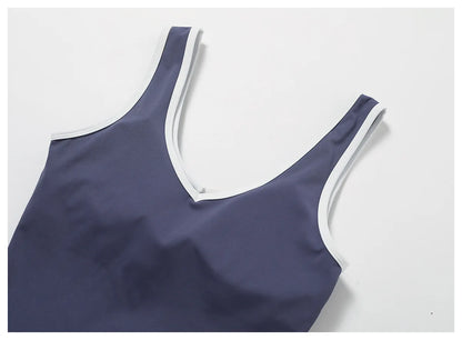 Women Gym Clothes Yoga Suits High Waist Two Piece Set Gym Leggings Yoga Sportswear Fitness Vest Crop Top Tracksuits Sports Bra