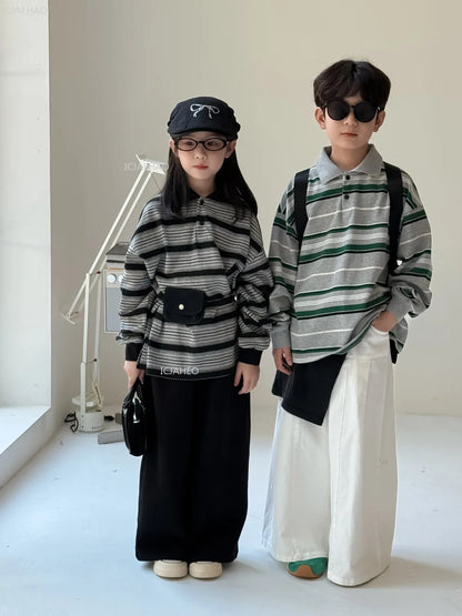 Kids Shirt Clothing Unisex Striped Long Sleeve Tops children Casual Wear Toddler Boys Girls Children Outfit  Autumn Costumes