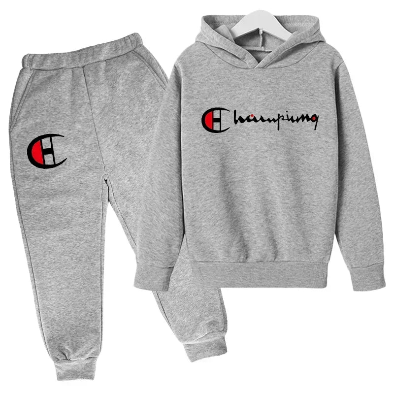 Hooded Hoodies Sweatshirts Sets Teenagers Fashion Groups of Pants Child SuitAutumn/winter Kids Clothing for Girl Boy Children&