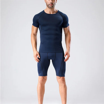Gym Tight Training Clothing Workout Jogging Sports Set Fitness Men&