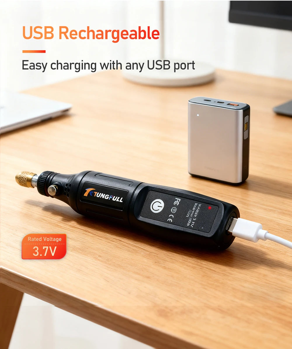 Mini Electric Drill USB Wireless Mini Handheld Drill Rotary Tool Woodworking Engraving Pen Dremel Tools for Jewelry Metal Glass