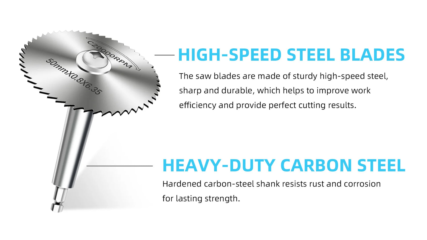 High-Speed Steel Saw Blades 10PCS, 1/4" Hex Shank Universal Fit for Grinders, Metal/Wood/Plastic Cutting Discs, Durable Rotary T