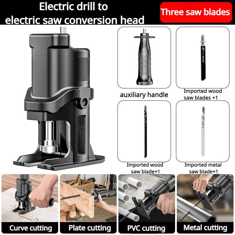 Electric Drill Modified To Electric Saws Reciprocating Saw Adapter Accessory Electric Saws Drill to Jig Saws Wood Cutting Tools