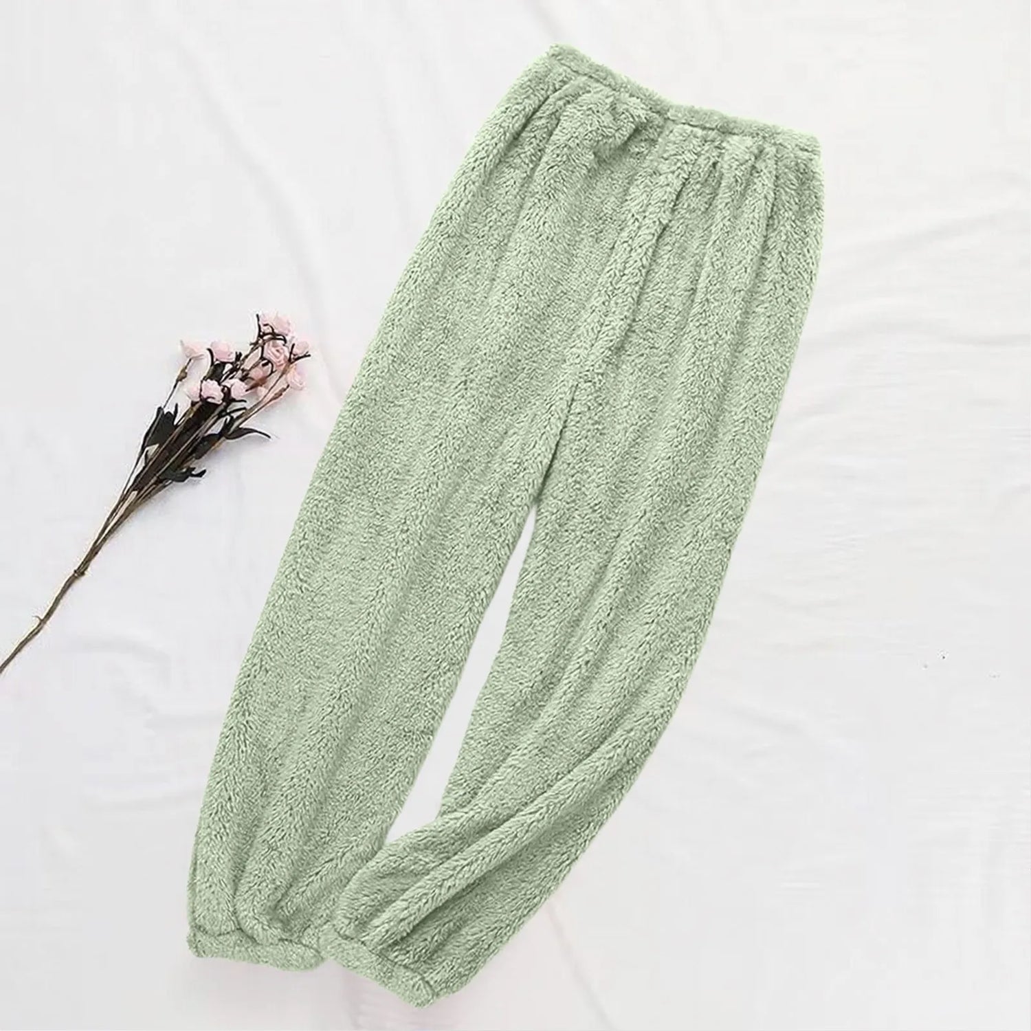 Pajamas Pants For Women Warm Winter Solid Color Sleepwear Pyjamas Plush Pants Women Nightwear Fashionable Home Wear