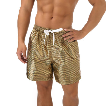 Casual Shorts Men Summer Shiny Quick-dry Beach Sports Short Pants Bottoms Man Beachwear Clothing Homewear With Pocket