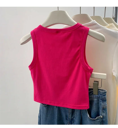 2026 Tank Top For Women Ribbed Down Sleeveless Blouse Solid Color Casual Women&