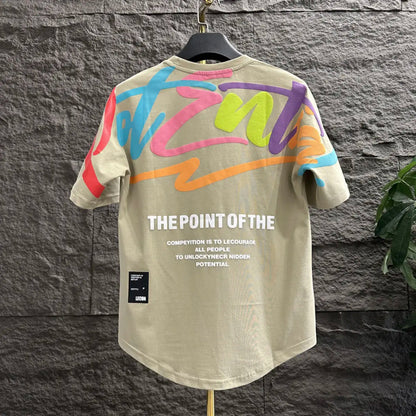 Top 100℅ Cotton Graphic T Shirt for Men Print Watercolor Fashion New In Cool Man Tee Shirts Xl Luxury High Quality S Streetwear