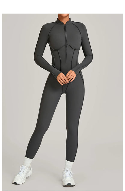 Yoga Suit Yoga Bodysuit Gym Set Women Sportswear Fitness Long Sleeve Sports Jumpsuit Female Workout Clothes One-piece Tracksuits