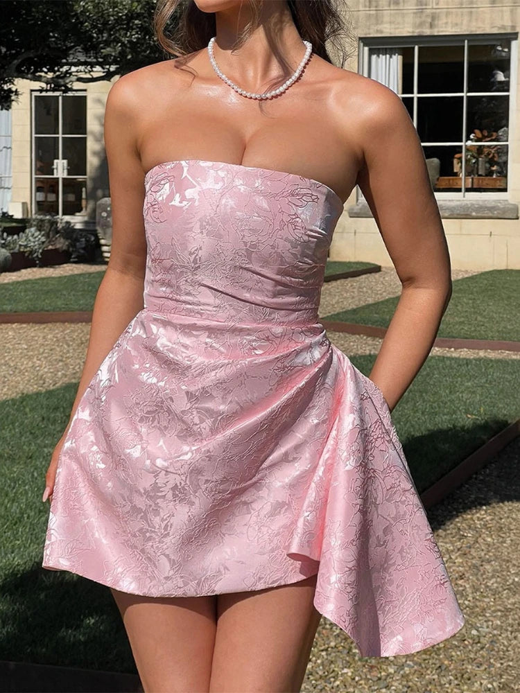 Sleeveless Off-Shoulder Sexy Evening Dress Celebrity Style Tub Top Dress Spring 2026